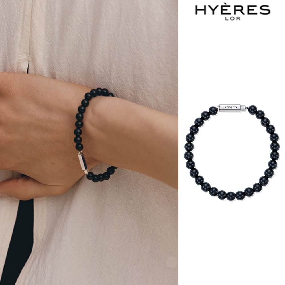【HYERES LOR】24SS★ BR(W) Ball Black Onyx Bead Bracelet