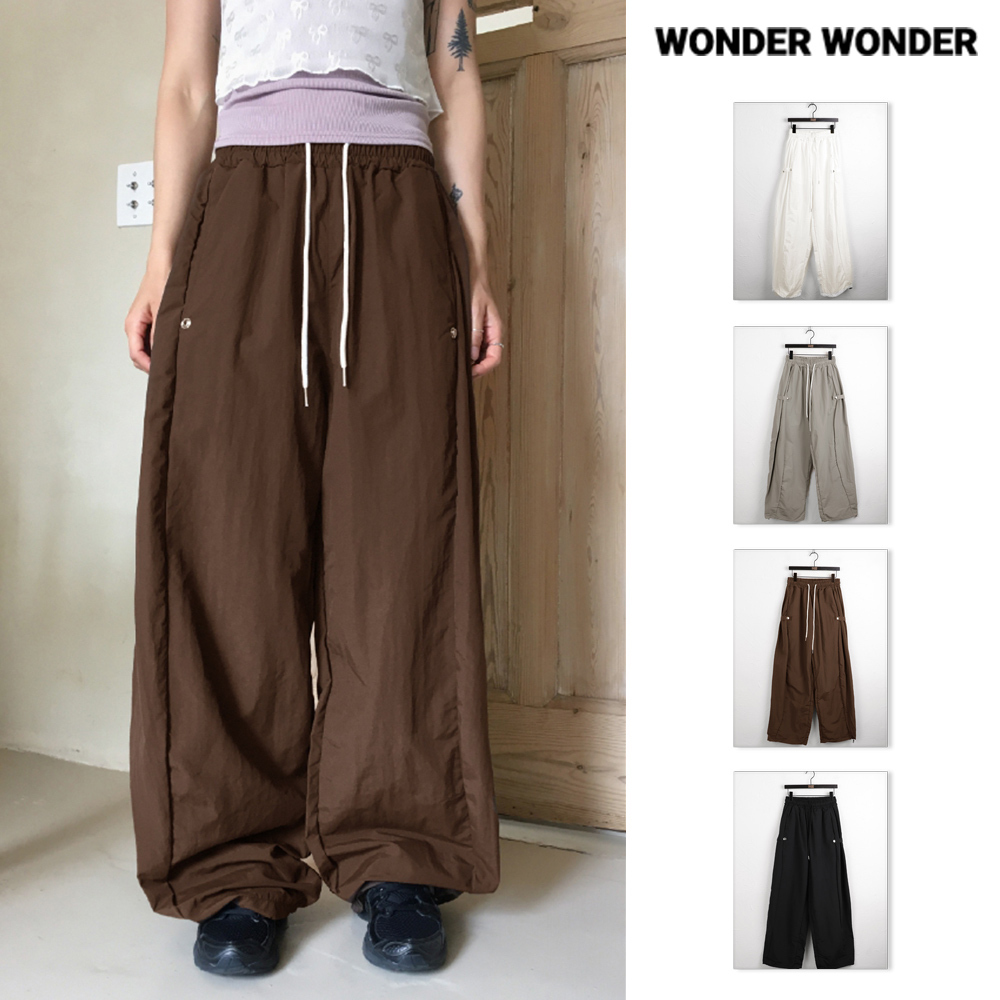 【WONDER WONDER】Toder Side Snap Button Nylon Two-Way Pants