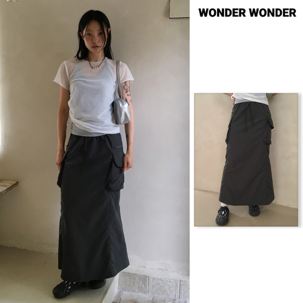 【WONDER WONDER】Piaen Hardtack Zipper Pocket Nylon Long SK
