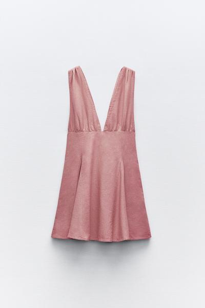リボン付きミニワンピース - ブラック | ZARA Japan / 日本
