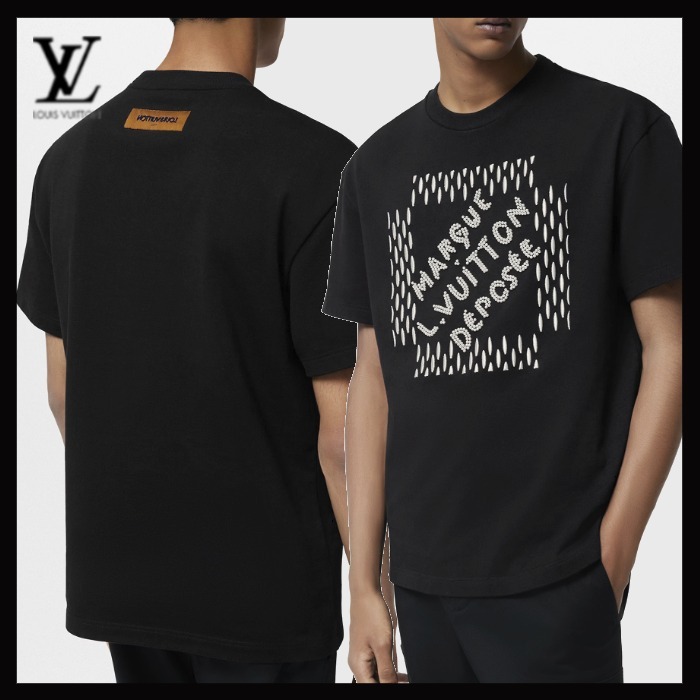 Louis Vuitton 24SS《コットンTシャツ》黒 パール ロゴ DHL 直営