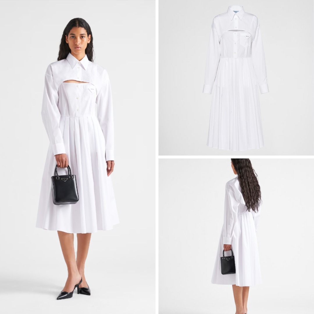 《送料無料》 PRADA Poplin dress
