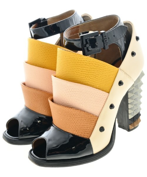 FENDI フェンディ パンプス ベージュx黒x黄等 4103823D0069