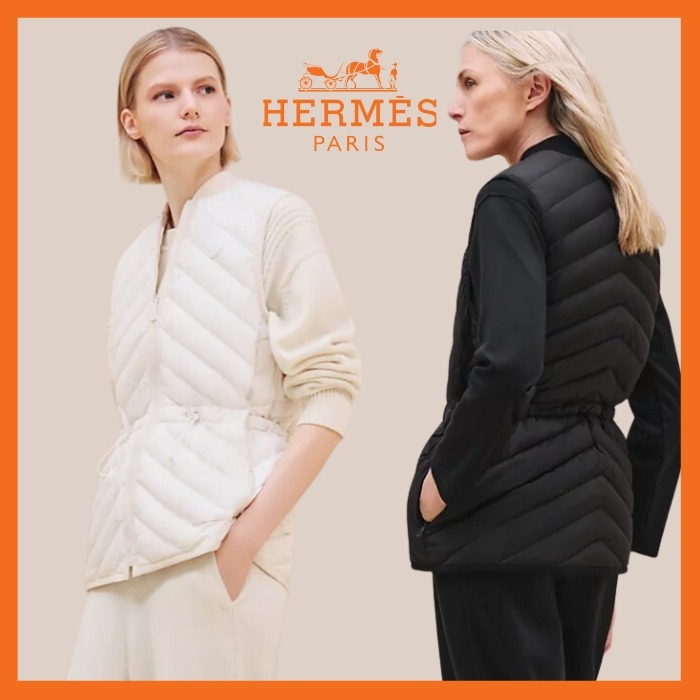持ち運び便利♡【HERMES】キルティング・ロングジレ