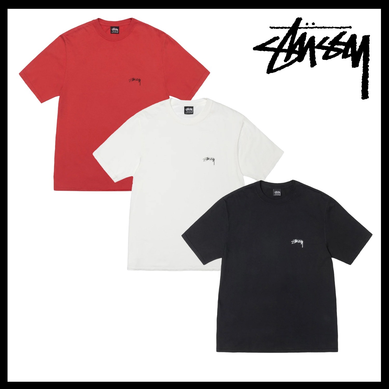 【STUSSY】Smooth Stock Pigment Dyed T-Shirt / 追跡付