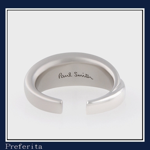 【Paul Smith】\"Double Ring Motif\" オープンリング ロゴ 真鍮 Double Ring Motif