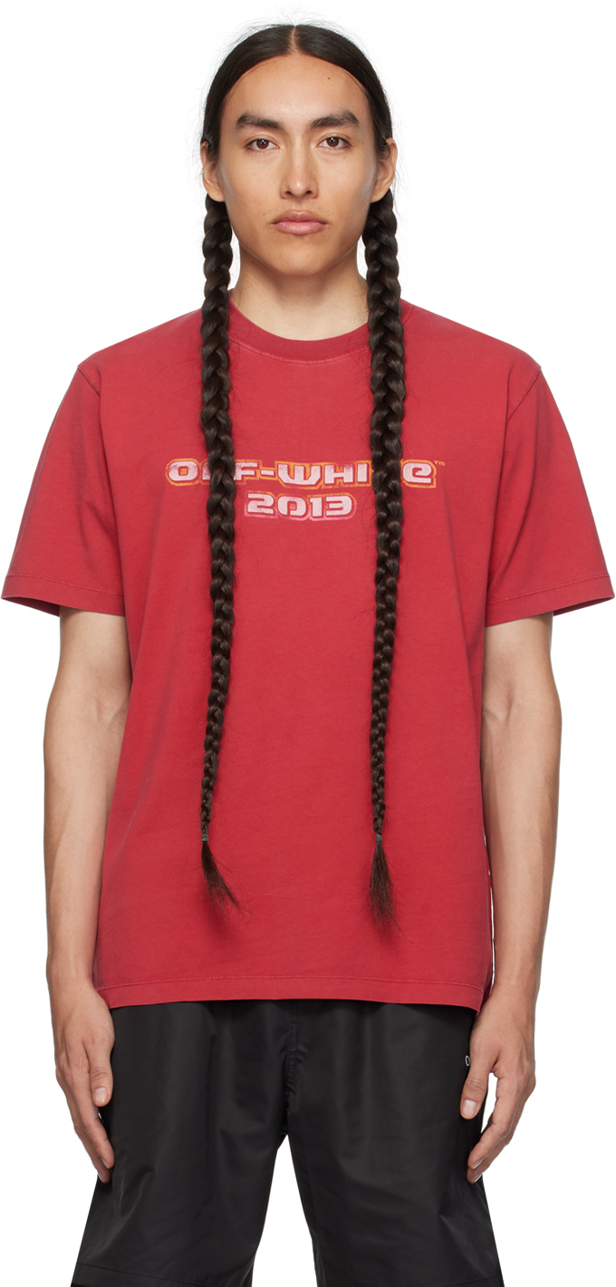 【関税込み】Off-White レッド Digit Bacchus Tシャツ