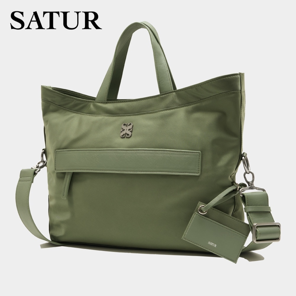 【韓国 SATUR】Satur All Day Nylon Tote Bag - Olive Khaki