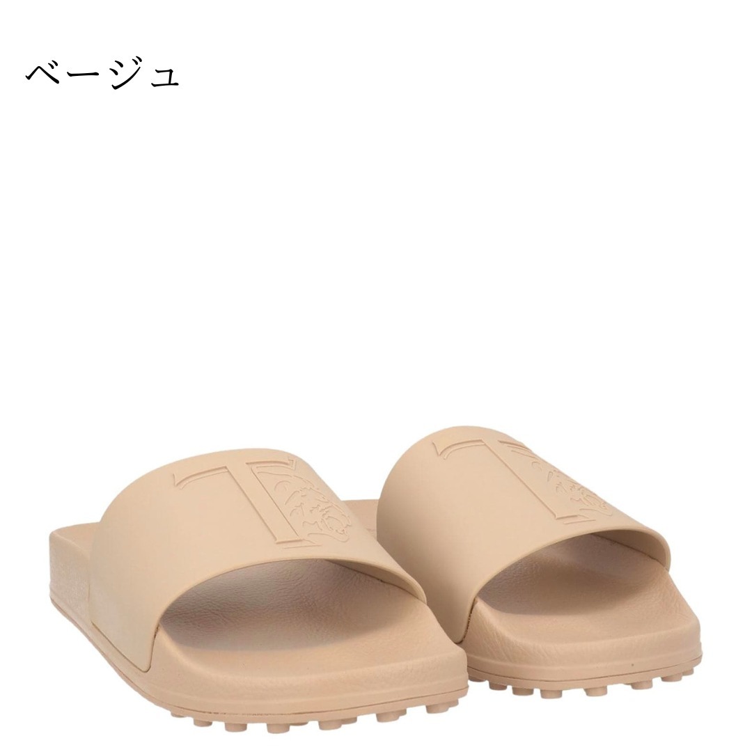 TOD'S トッズ ロゴ レザー フラット サンダル プールサンダル TOD'S トッズ ロゴ レザー フラット サンダル プールサンダル