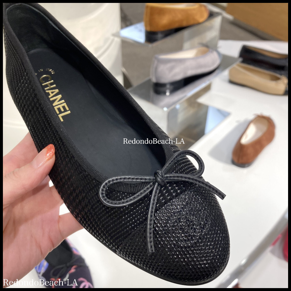 【24A】大人上品なエンボス模様★CHANEL★バレーシューズ