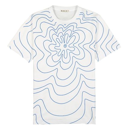 MARNI / フラワープリントのホワイトコットンTシャツ マルニ フラワープリントTシャツ ホワイト (MARNI/Tシャツ