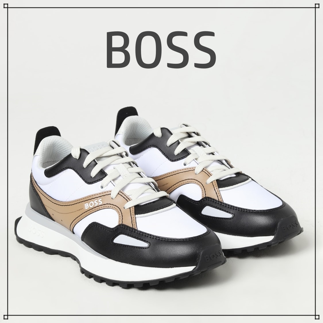 送関込☆HUGO BOSS 大谷翔平愛用ブランド ロゴスニーカー