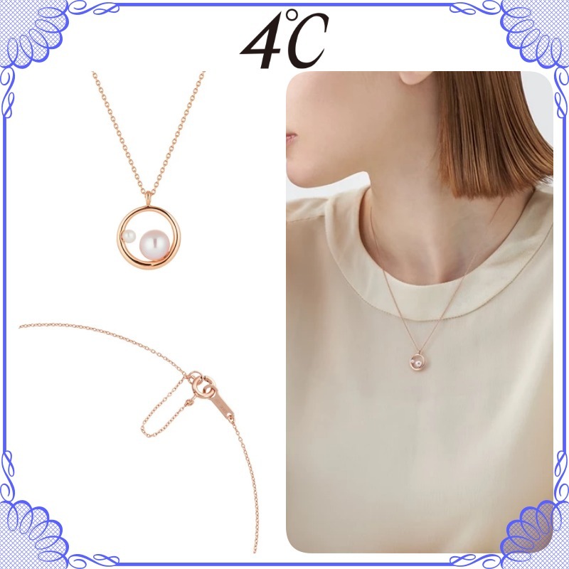 大人気!! 4℃ シルバー 淡水パール サークルネックレス
