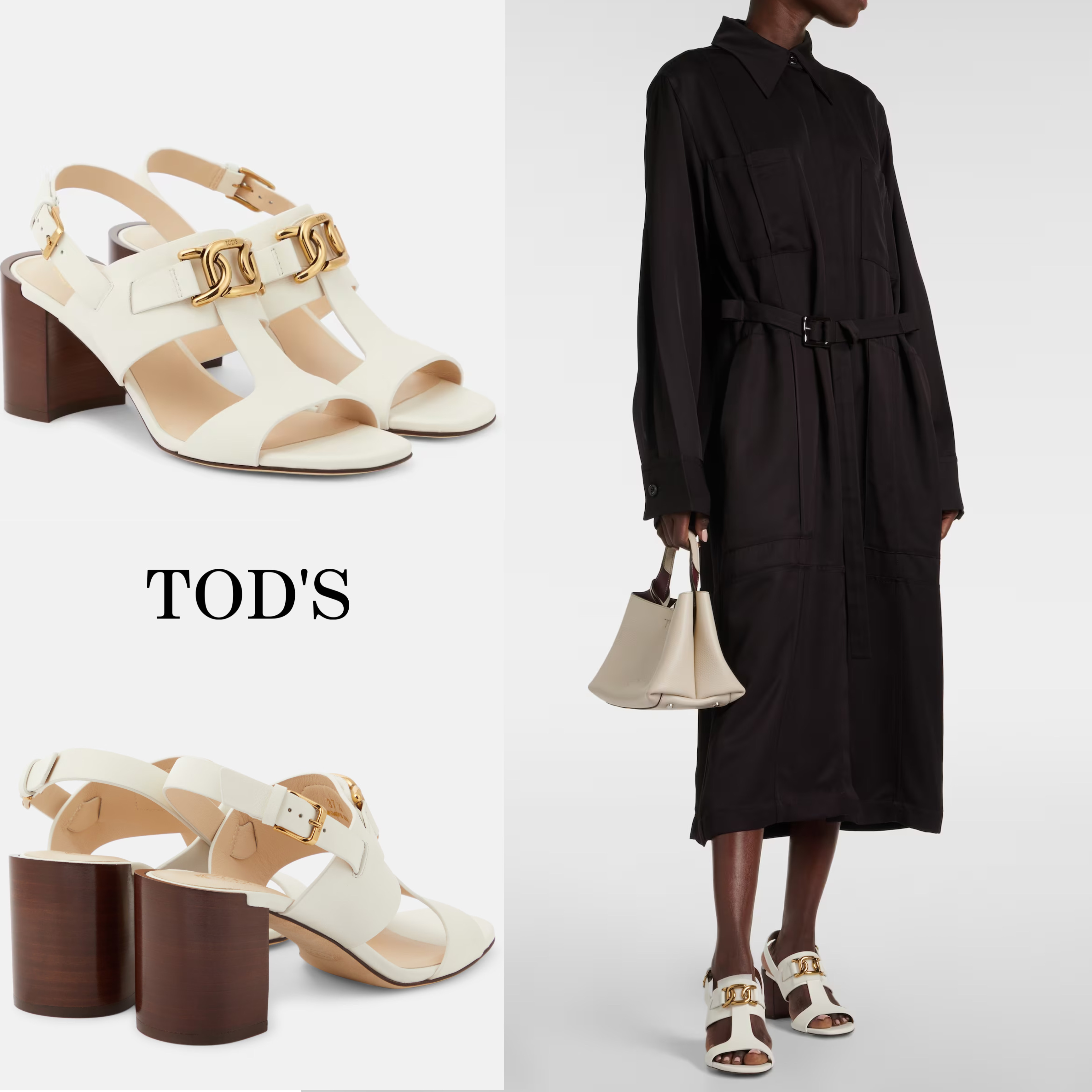 【TOD'S】ホワイト◆カーフレザー◆ウェッジヒール◆サンダル ウエッジ ホワイト（白）系 TOD'S(トッズ) サンダル・ミュール