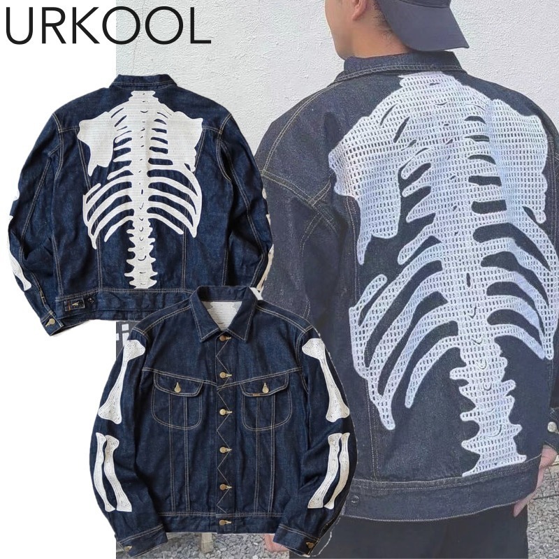 ☆関税/送料込み☆【URKOOL】スケルトンボーン デニムジャケット
