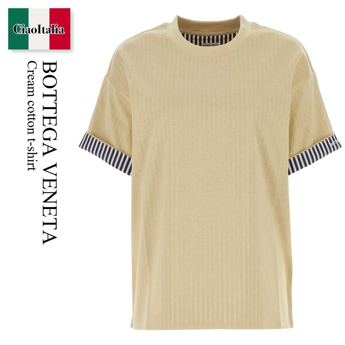 Tシャツ・カットソー Bottega Veneta Cream Cotton T-Shirt