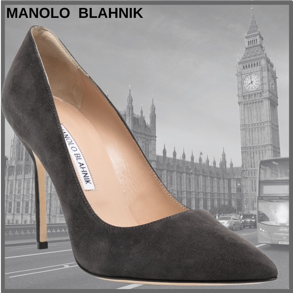 【MANOLO BLAHNIK 】★BB 100mm スエードパンプス