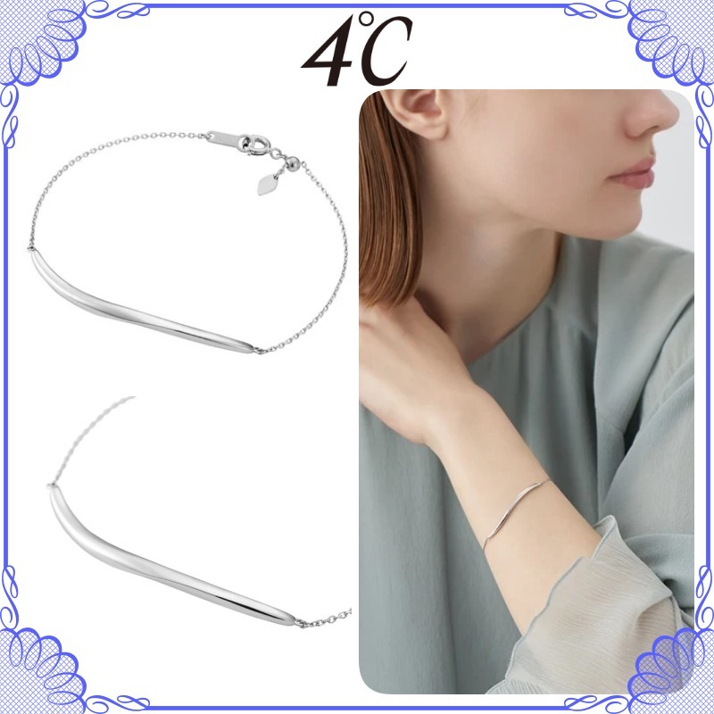 大人気!! 4℃ シルバー ウェーブラインブレスレット