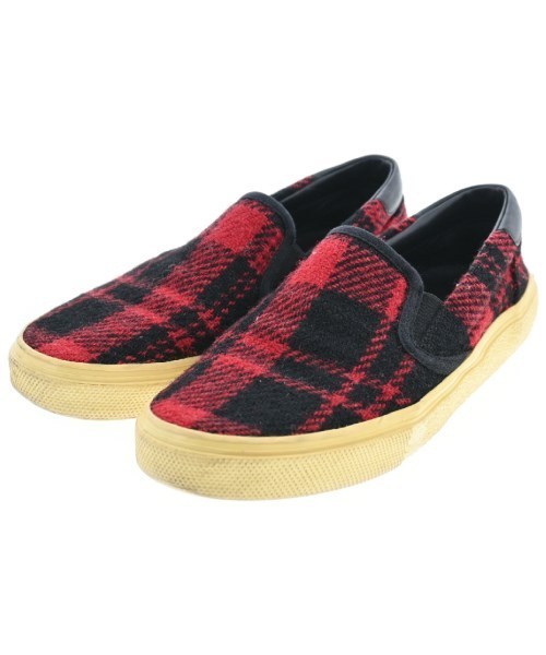 SAINT LAURENT PARIS スニーカー 赤x黒(チェック) 2137124F0054