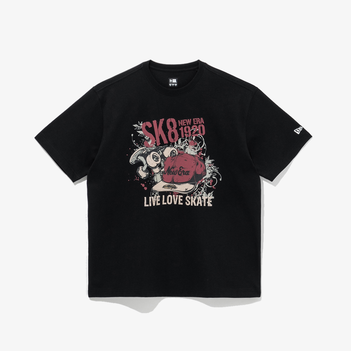 【韓国】ニューエラ■新作*スケートボードTシャツ■追跡送料込 NEW ERA ニューエラ 韓国企画 半袖Tシャツ スケートボード