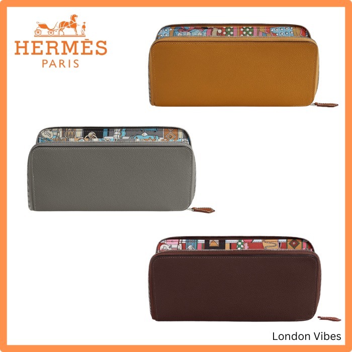 内側ディテールが素敵♪ HERMES シルクインクラシック 長財布
