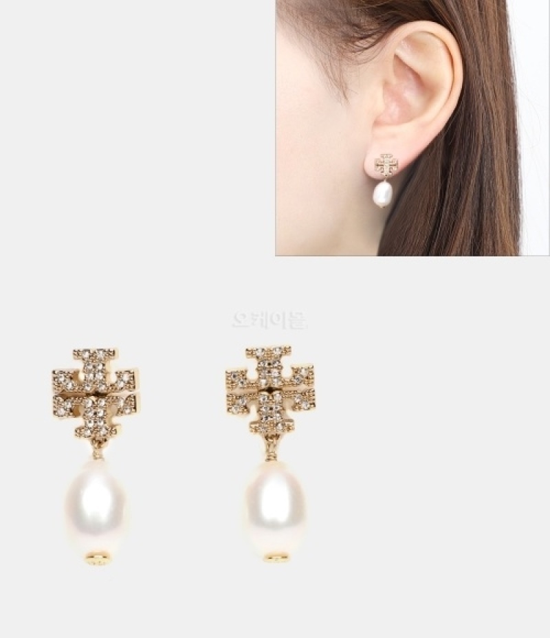 TORY BURCH｜ (KIRA PAVE PEARL DROP EARRING (60525-137))