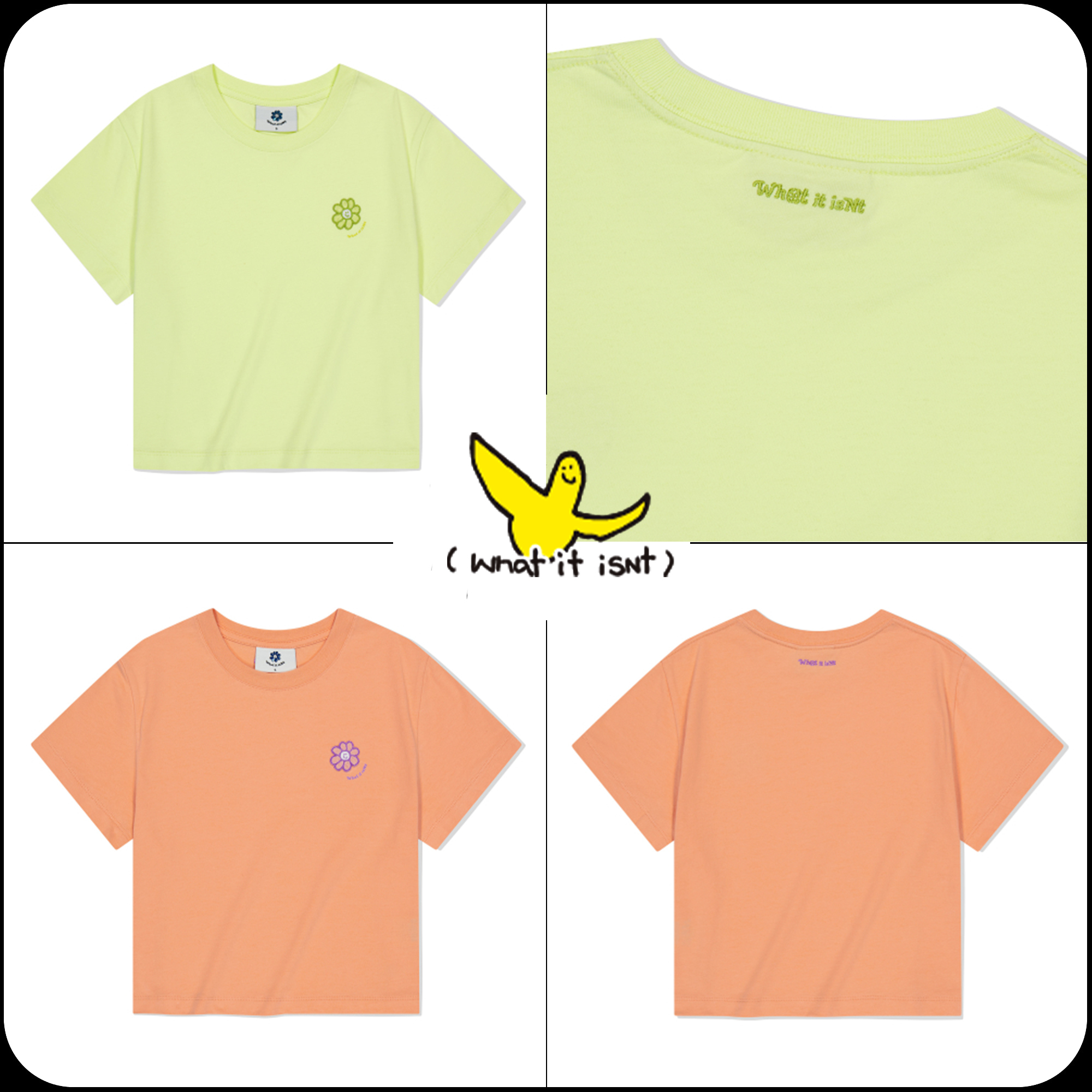 Tシャツ・カットソー [WHAT IT ISNT]WOMEN'S FLORY WAPPEN CROP SHORT-SLEEVE T-SHIRT
