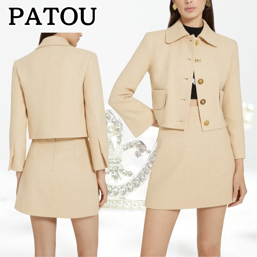 PATOU*デザインが魅力*コットンツイード テーラードジャケット