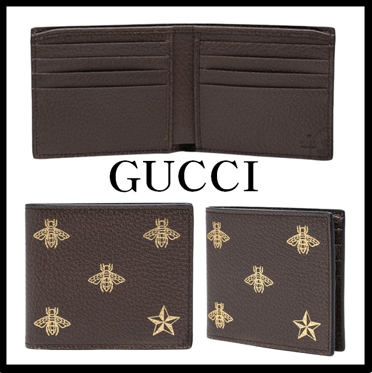 ★送料・関税込★GUCCI★BEE STAR leather bifold wallet★