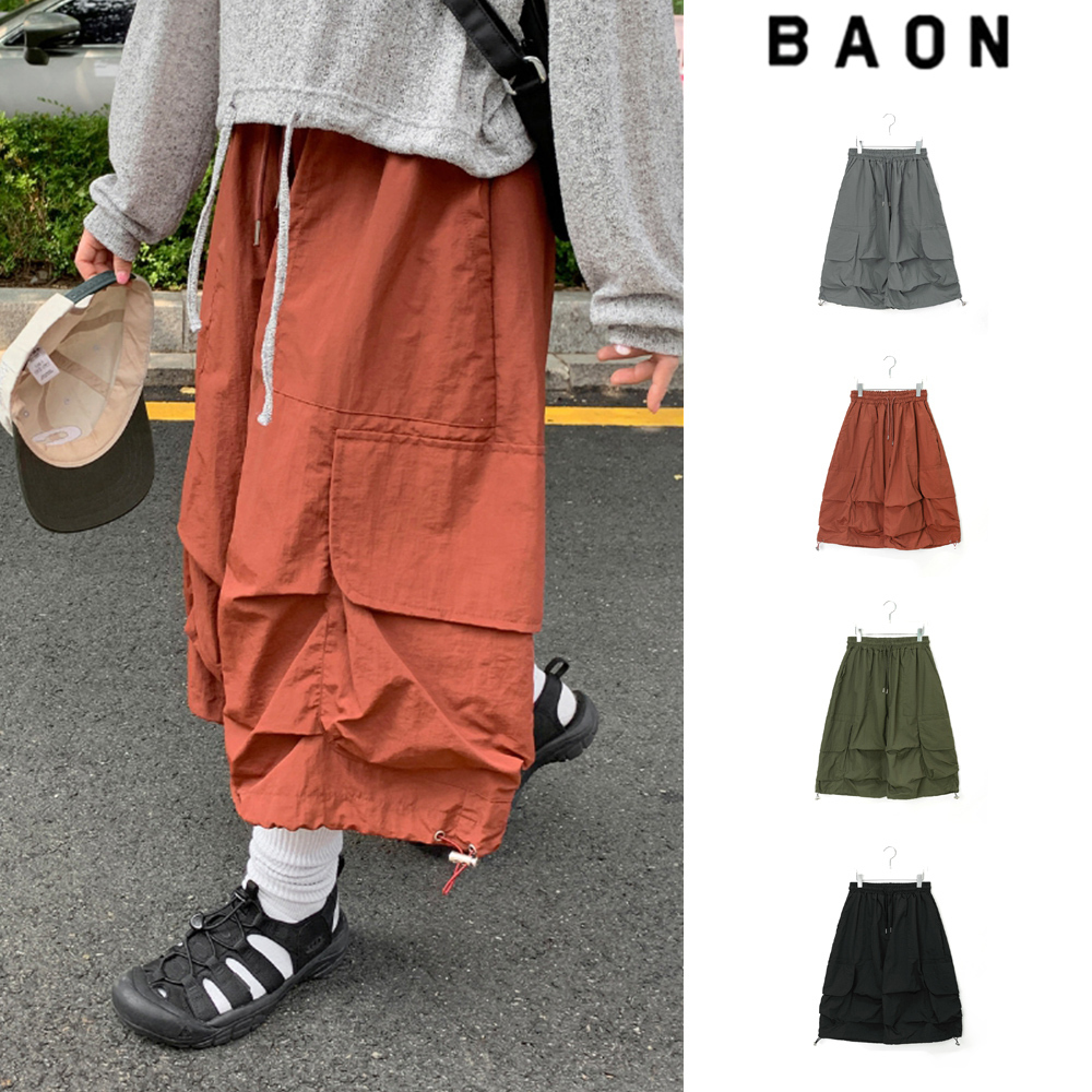 【BAON】[unisex] Nylon String Bermuda Parachute Cargo PT