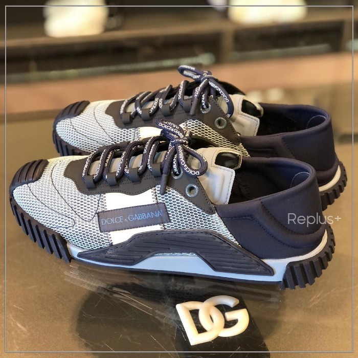 【Dolce&Gabbana】ロゴ ロートップ スニーカー グレー カーフ