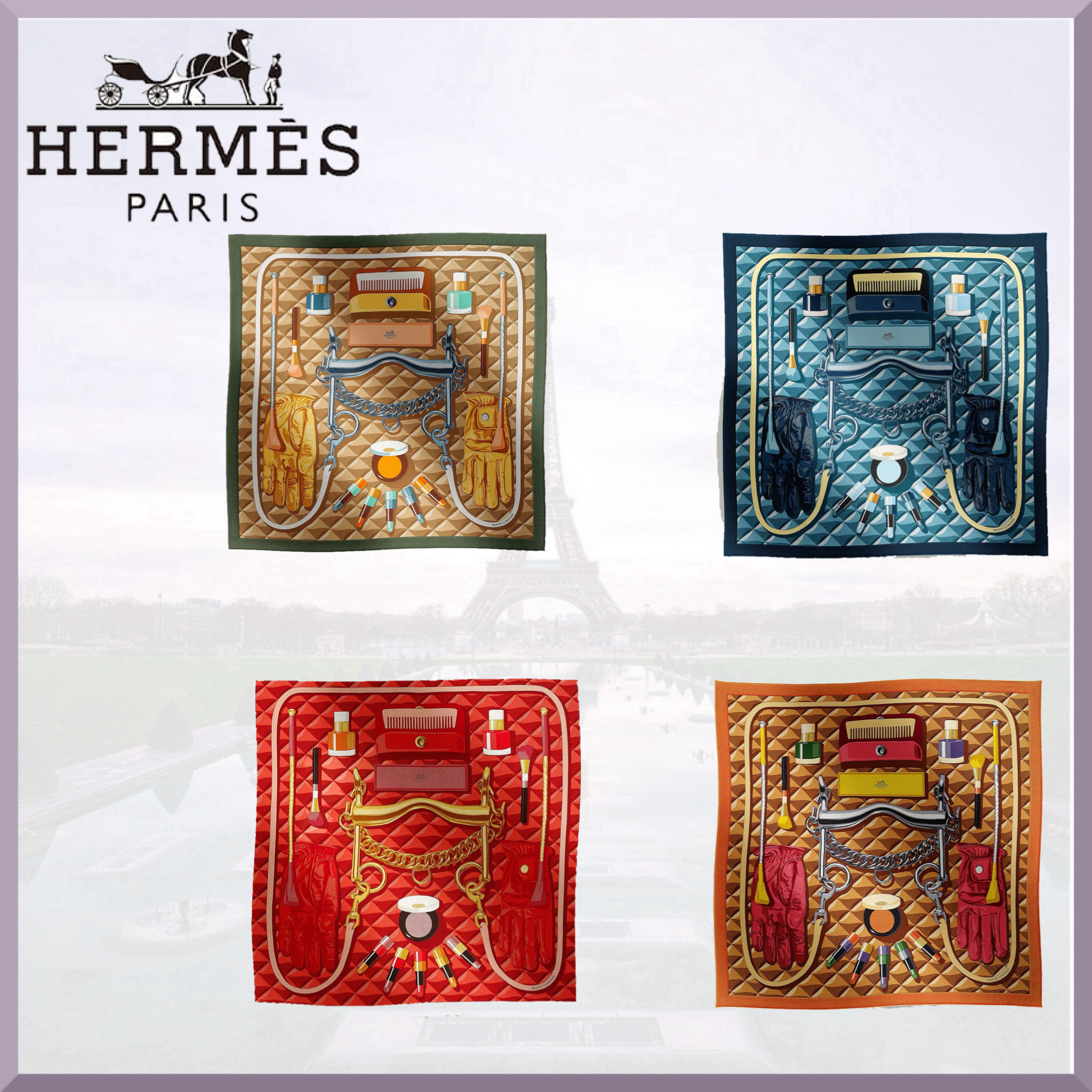 国内発送【HERMES】スカーフ カレ 90 《ボテ・コンポゼ》