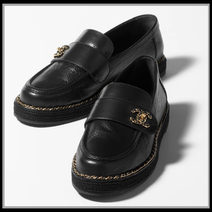 ☆可愛い♪◇CHANEL◇ローファー クランプルラムスキン ブラック
