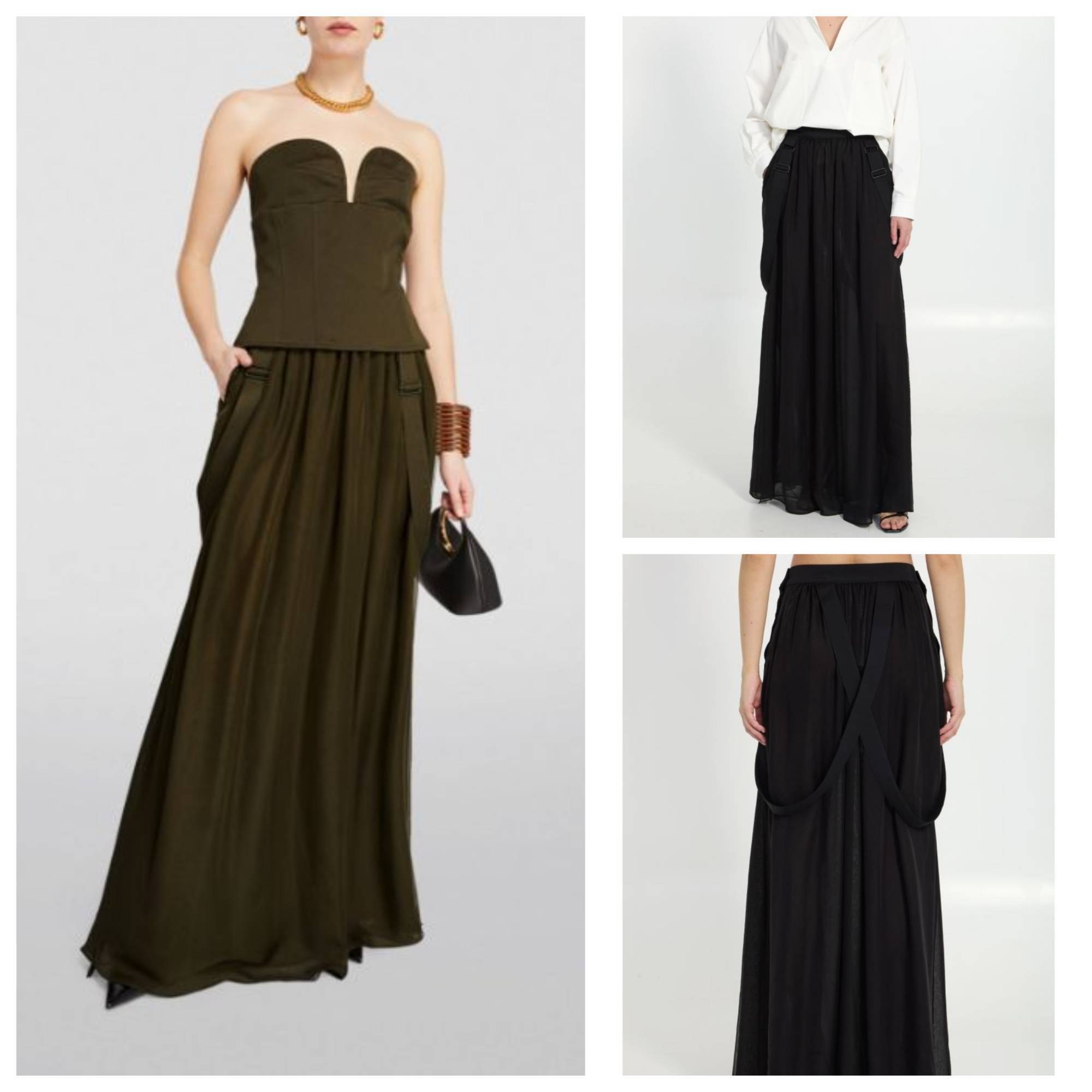 《送料無料》 MAX MARA Long skirt in silk chiffon JEDY