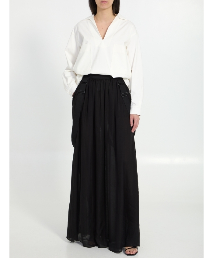 《送料無料》 MAX MARA Long skirt in silk chiffon JEDY