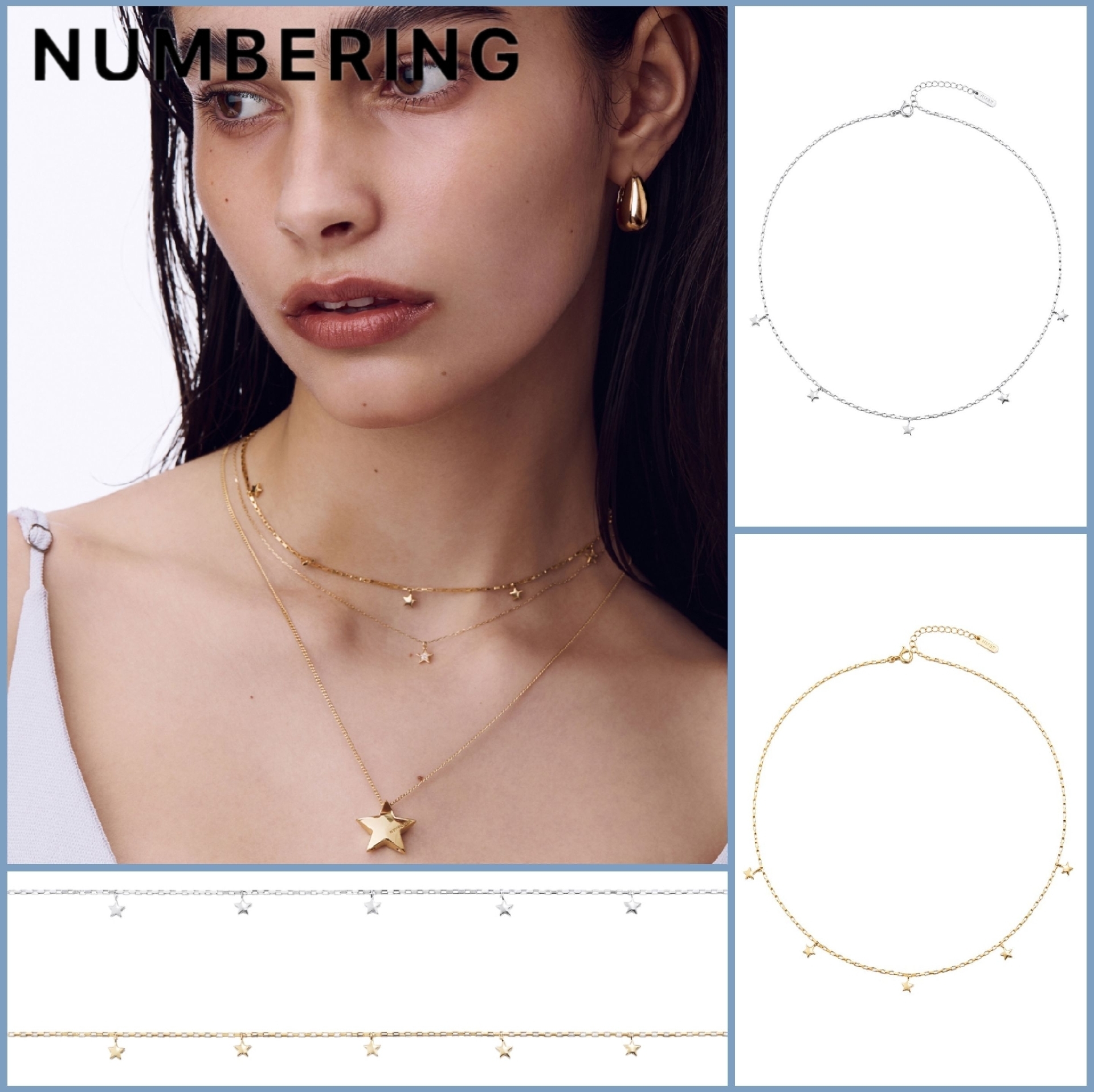 ●●NUMBERING●●Mini Star Charm Necklace#7755