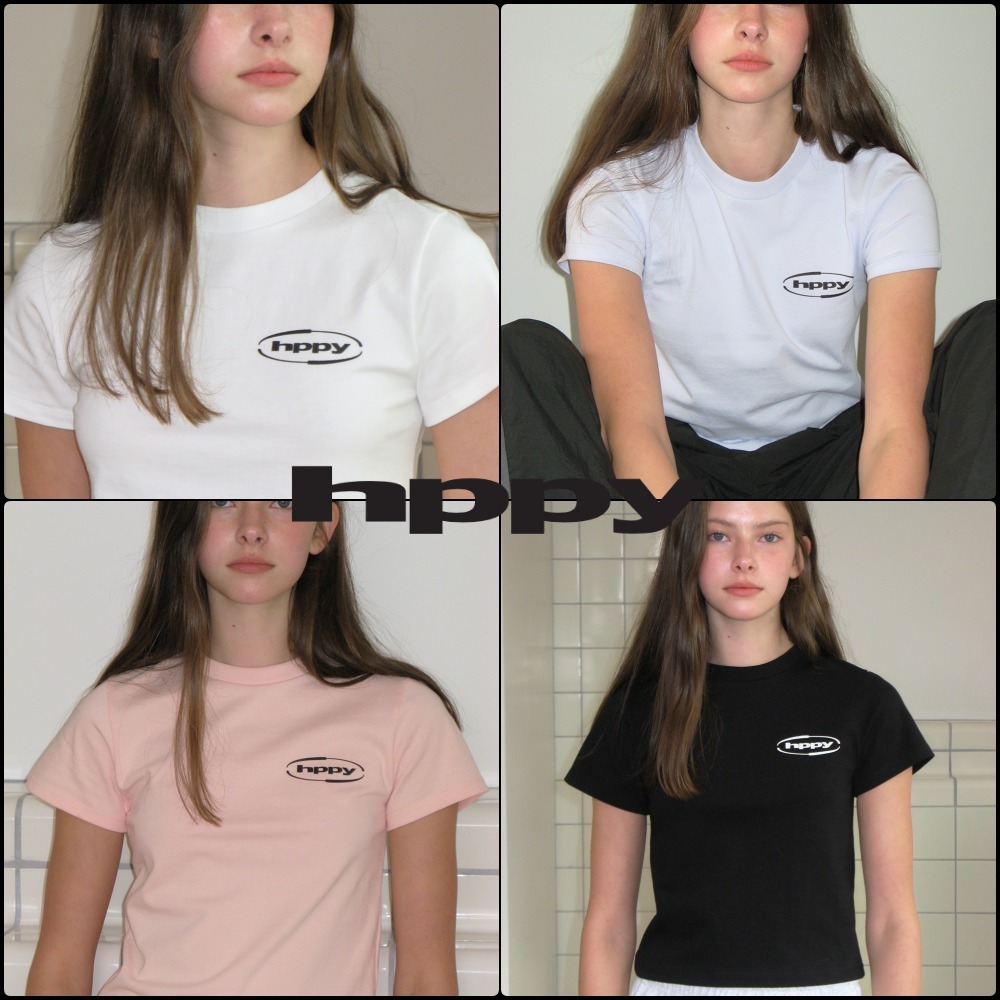 【hppy】24SS (WOMEN) NEW LOGO CROP TEE