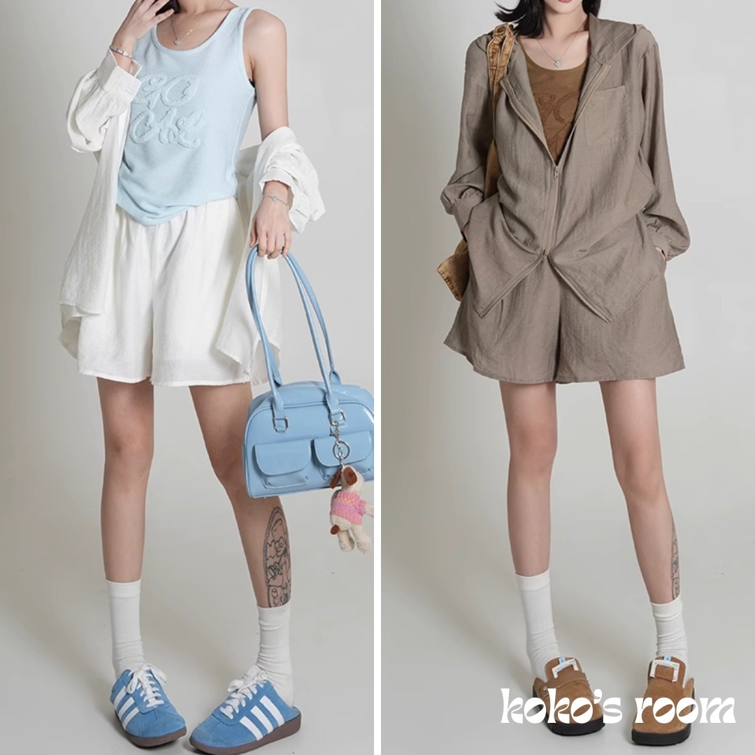 セットアップ 長袖シャツ ショート丈パンツ カジュアル