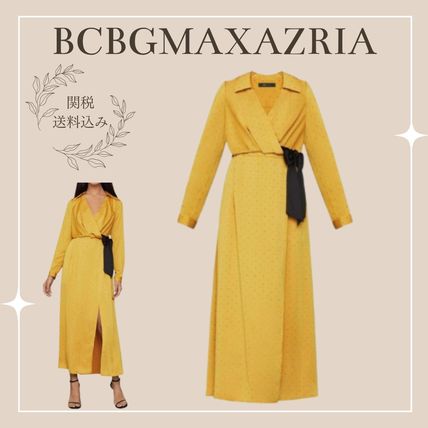 ☆BCBG MAXAZRIA ニットミディワンピース☆黄色 イエロー（黄色）系 BCBG MAXAZRIA(ビーシービージーマックス