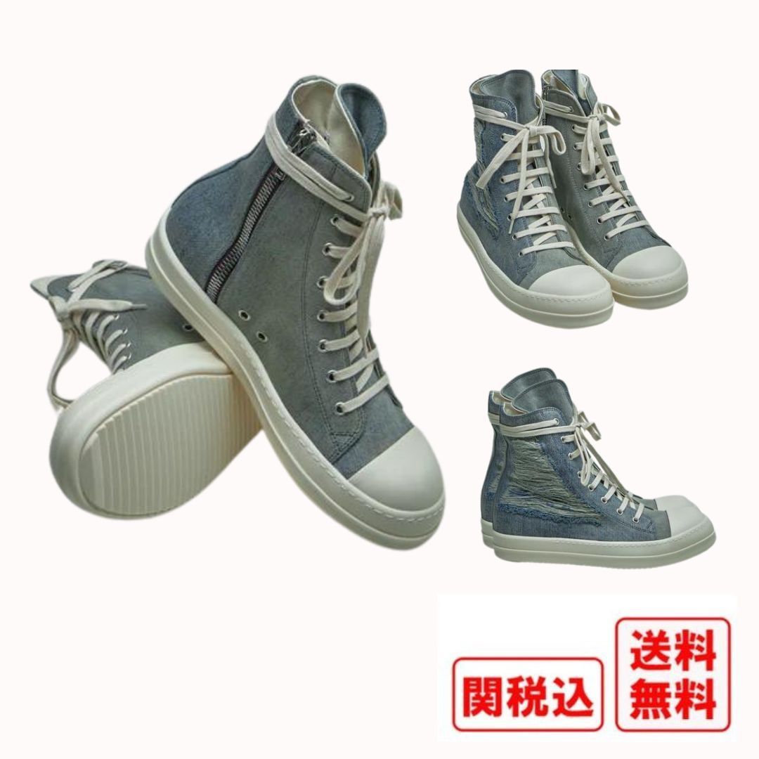 関税・送料込 RICK OWENS DRKSHDW デニムラモーンズスニーカー