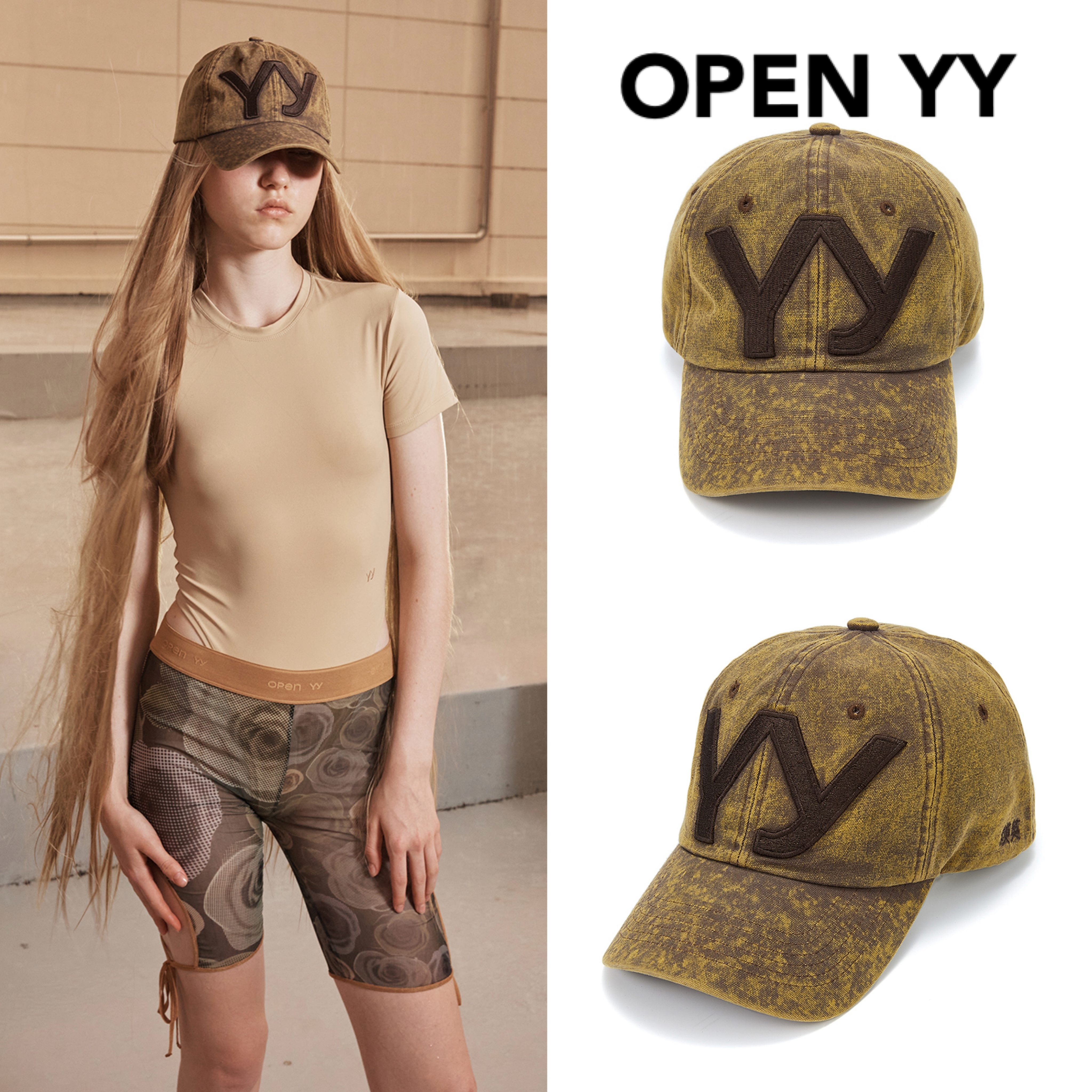 【韓国 OPEN YY】YY COTTON BALL CAP, YELLOWISH BROWN