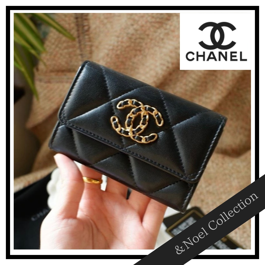 【CCロゴの存在感♢】CHANEL 19 ミニ財布*カードケース