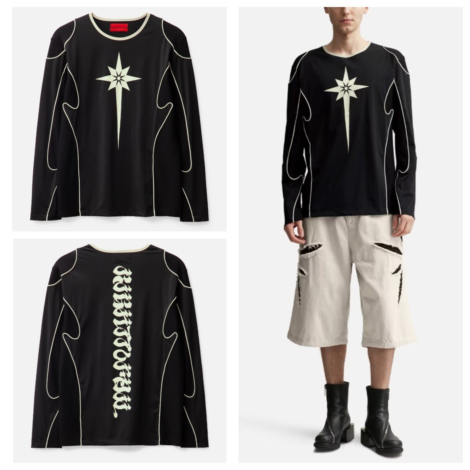 国内発送 KUSIKOHC☆グラフィック プリント RIDER Tシャツ 黒色