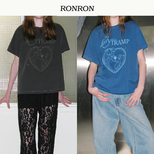 24SS新作★RONRON★HEART LADY AND THE TRAMP BASIC FIT T SHIRT