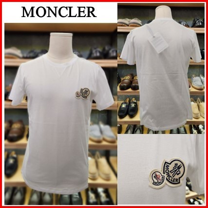 【関税込み】 ☆MONCLER☆ ダブルロゴ コットン 半袖シャツ
