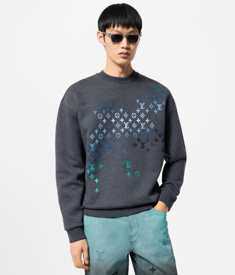 LouisVuitton《コットンスウェットシャツ》グレー Monogram 直営