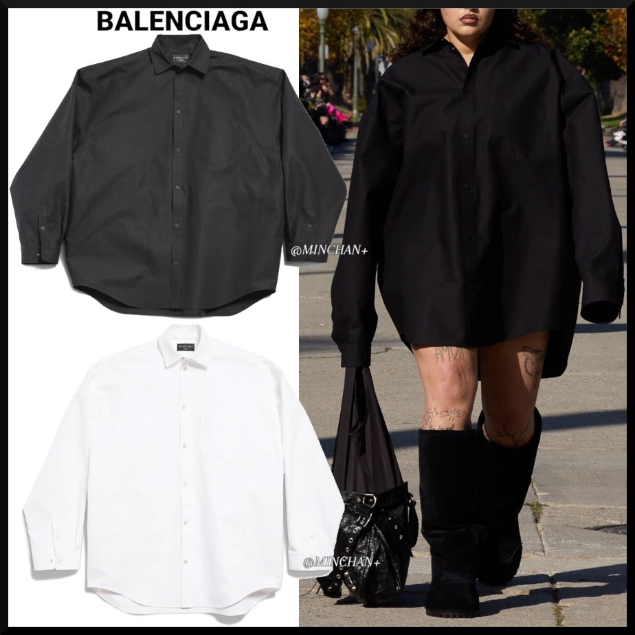 【BALENCIAGA】OUTERWEAR SHIRT LARGE FIT アウターウェアシャツ