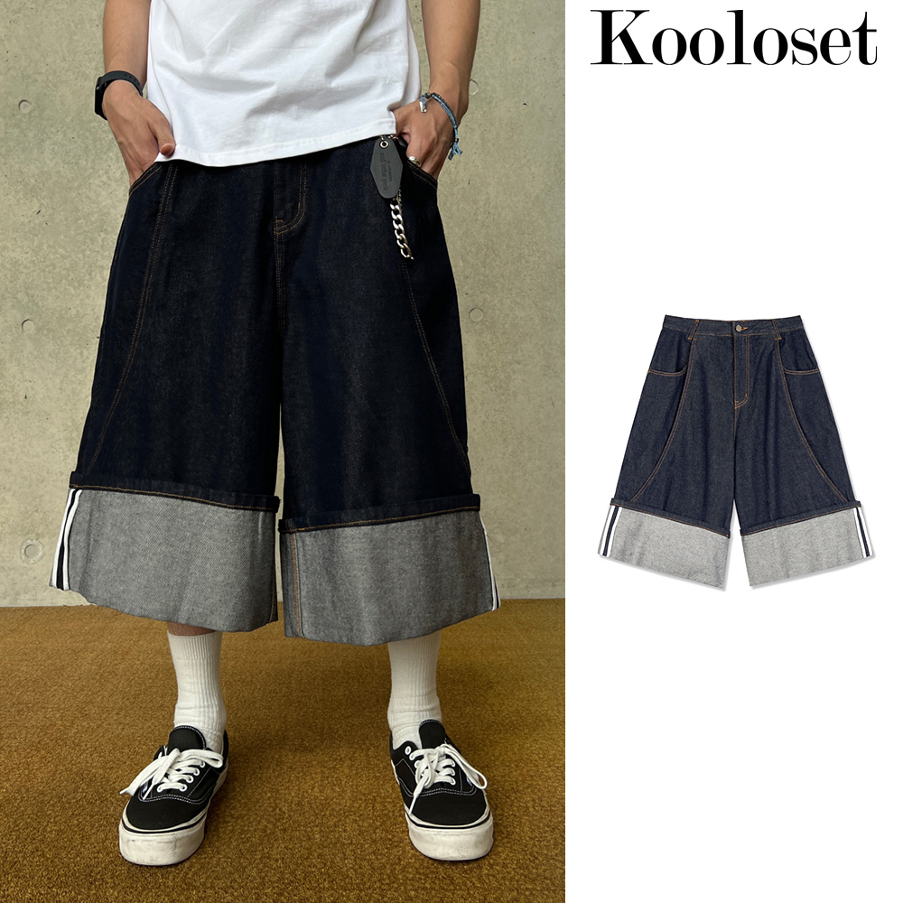 【KOOLOSET】Roll Up Maxi Bermuda Selvedge Denim