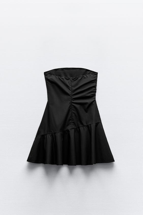 ZARA】フラワーディテール ストラップレスワンピース 0881/353