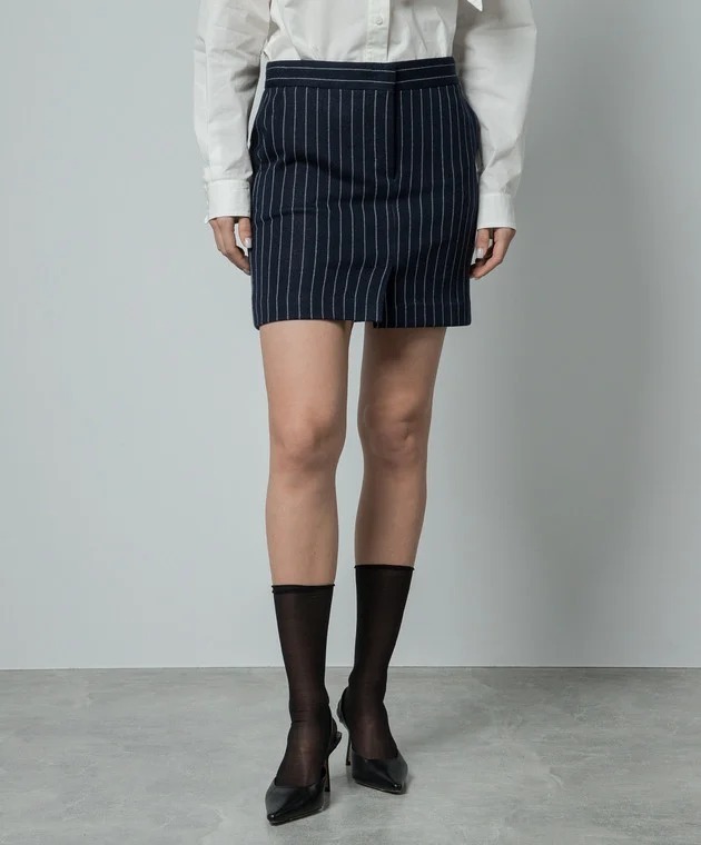 《送料無料》 MAX MARA Pinstripe jersey miniskirt KIRSCH